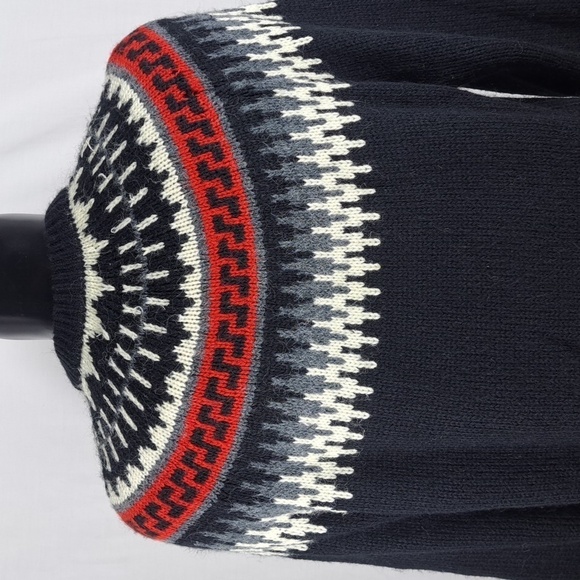 Vintage Peter England Aztec black & white mix blend XL pullover knit sweater - Picture 6 of 7